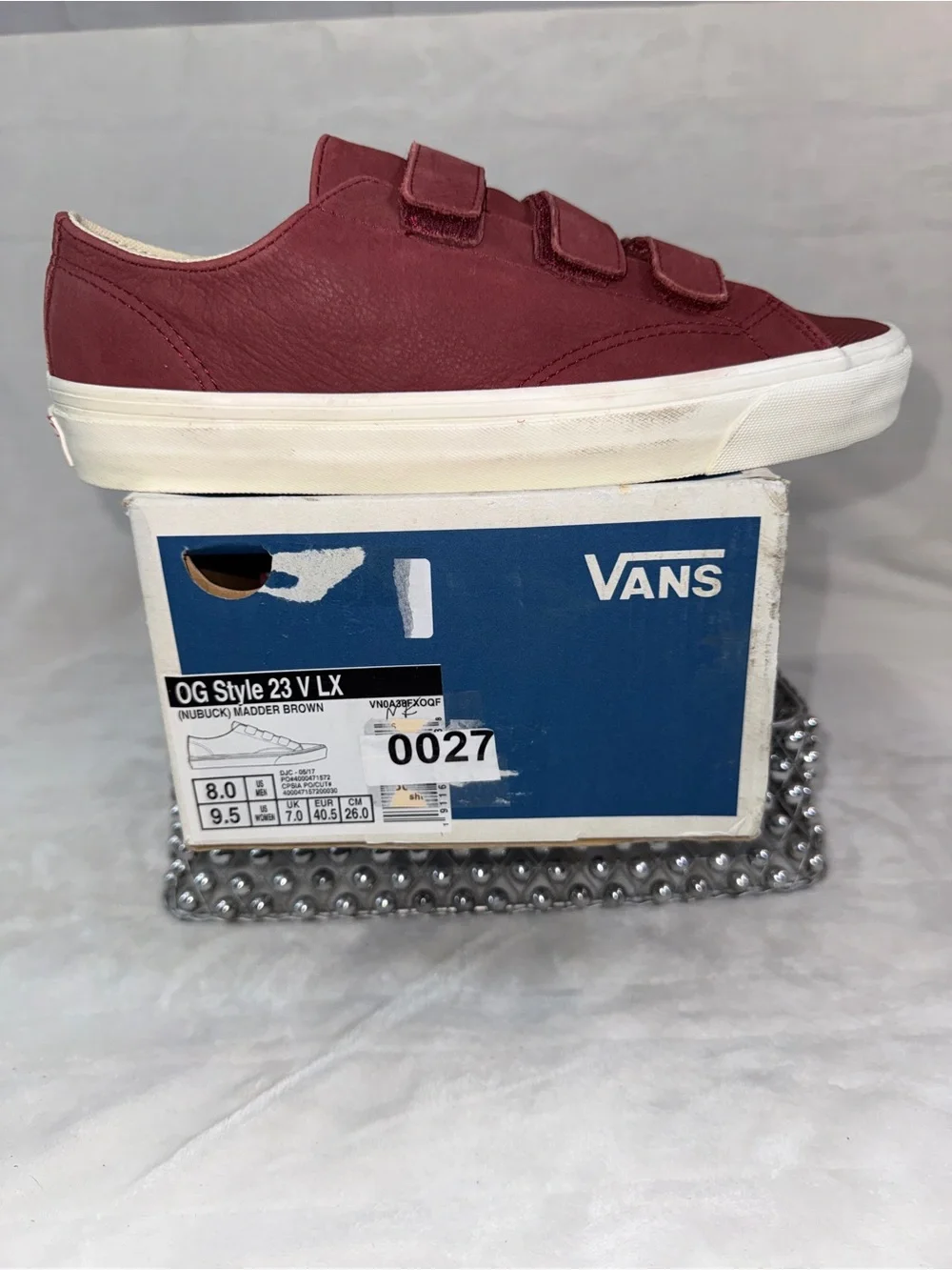 Vans  Maroon Triple-Strap Canvas Sneakers size 8 men / 9.5 women